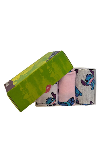 Giyimod Original Disney Stich Women's and Girls' 3-Piece Socks Set Nw1116