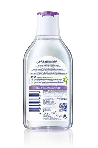 NIVEA BB Clean Facial Cleansing Water - Micellair, Sensitive Skin, 400ml