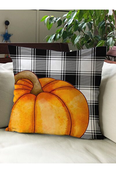 Evmila Husă de pernă din catifea 43x43 cu tema de toamnă