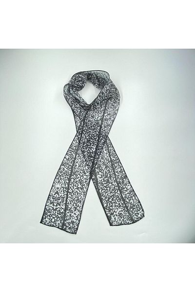Tedz Collection PAREDORA Spraying Patterned Black Hippie Scarf