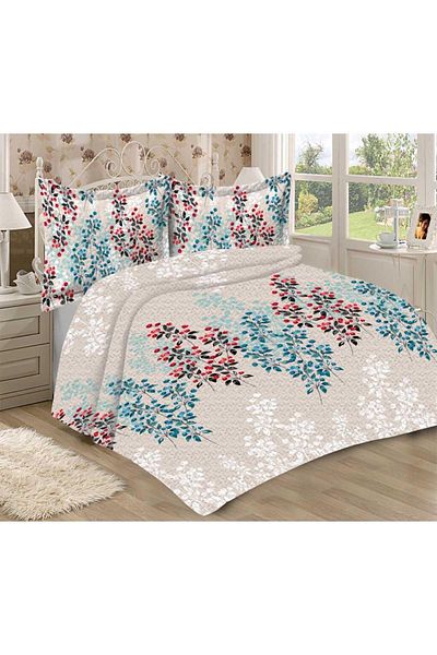 Doruklar Home Collection Modern Patterned Velvet Fabric - Double Quilted Bedding Set