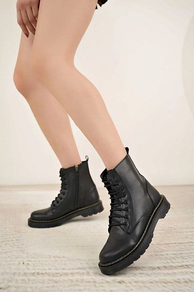 BAHRİNA Martinez Black Rubber Sole Boots