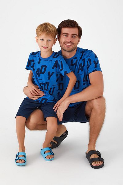 ROLY POLY Σετ βερμούδα 3040 Saxe Blue Color Father Son Waiter Σορτς Βερμούδα