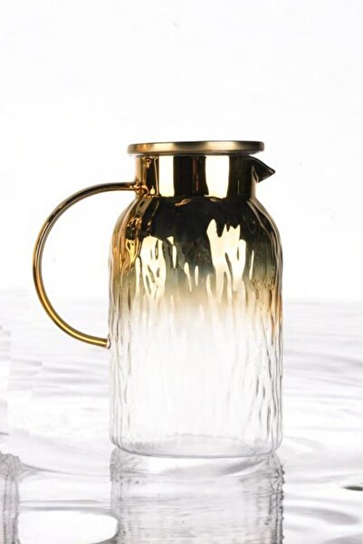 Tiesa Home Borosilikat 1400 ML Yaldızlı Kapaklı Sürahi Karaf Milano