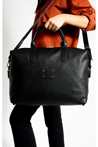 ImPolo İmpolo BigBag SiyahGofraj Baskı Çok Amaçlı Seyhat Çantası 40x58 Ebatında