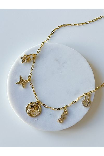 CHARMLUCKY Steel Charm Necklace