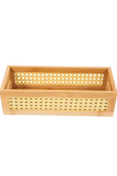YDGR Stylish Bamboo Square Organizer - 33X22 cm for Kitchen and Home