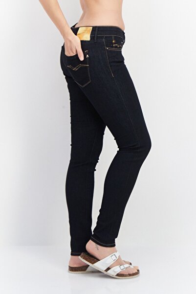 Replay Women Skinny Fit Solid Stretchable Denim, Dark Indigo
