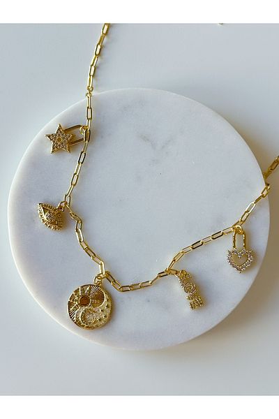 CHARMLUCKY Steel Charm Necklace