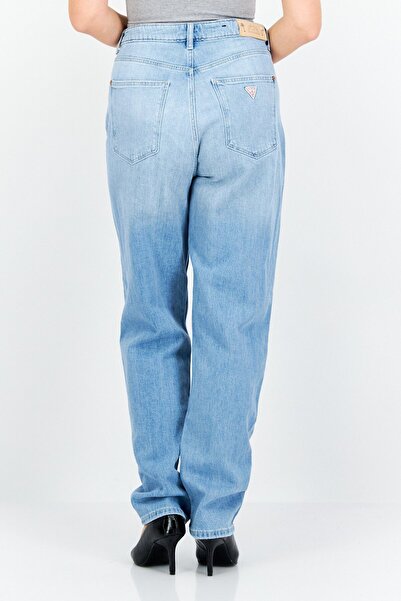 Guess Women Regular Fit Washed Denim Jeans, Blue