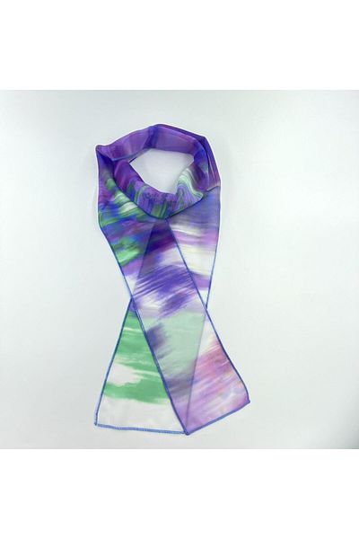 Tedz Collection PAREDORA Soft Transitional Green Purple Hippie Scarf