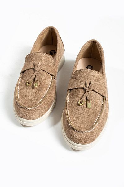 diclepolat Велурени дамски обувки Woller Mink Loafer