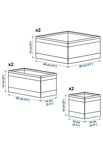IKEA Dark Gray Skubb Box Set - 6 Pieces 40399998