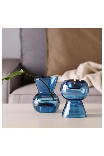 IKEA Στοκχόλμη 2017 - Μπλε Βάζο Κηροπήγιο 12cm, 00339459