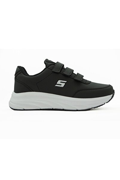 LETAO Kadın Üç Cırtlı Siyah Beyaz Kolay Giyim Sneaker Spor Ayakkabı