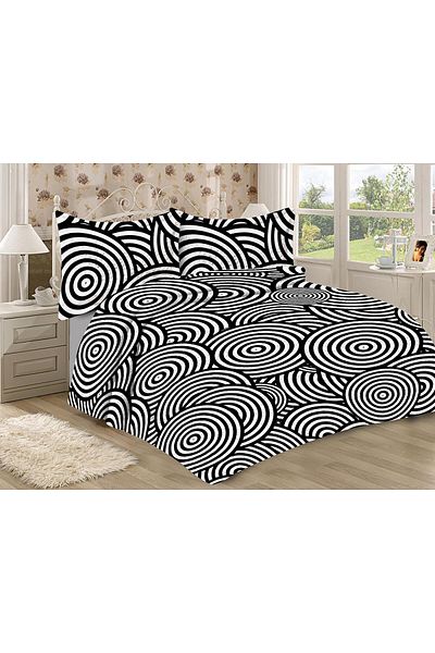 Doruklar Home Collection Modern Patterned Premium Quality Quilted Cotton Filled Velvet Bedspread Set