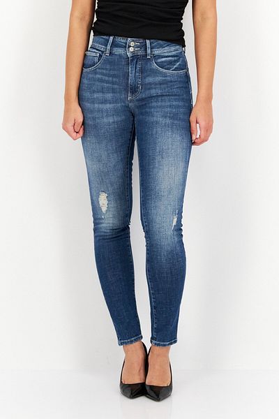 Guess Women Skinny Fit Shape Up Wash Stretchable Denim, Blue