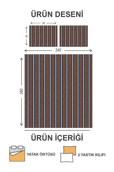 Doruklar Home Collection Modern Patterned Premium Quality Quilted Cotton Filled Velvet Bedspread Set