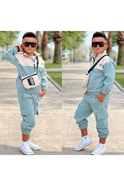 Kuzeyi Butik Комплект от 4 части в спортен стил за момчета, включващ раница з...