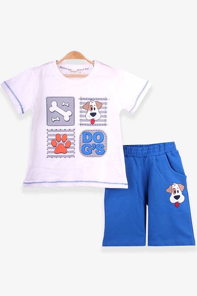 Breeze Boy's Suit with Shorts Cute Puppy Ecru Cotton Soft (1-4 Years)