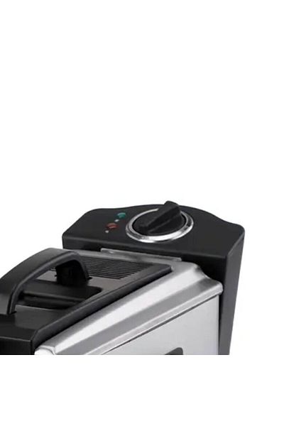 DOTS Oil Fryer, 3 Liter Capacity, with Temperature Control - 2000 Watt - Silver & Black