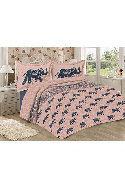 Doruklar Home Collection Modern Patterned Premium Quality Quilted Cotton Filled Velvet Bedspread Set