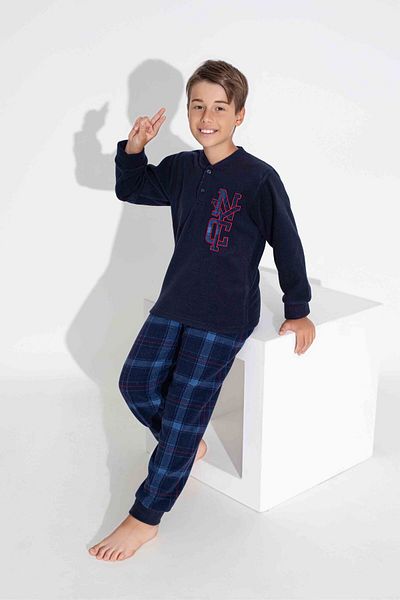 MEBA Σετ Πιτζάμες Ανδρικές και Παιδικές - Fleece Wellsoft Forward Value με δύο κουμπιά