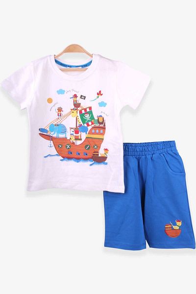 Breeze Boy's Shorts Set Pirate Animals Printed 1-4 Years, Ecru