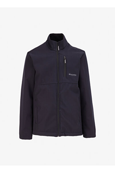 Discovery Expedition Lacivert Erkek Dik Yaka Relaxed Fit Baskılı Sweatshirt D...