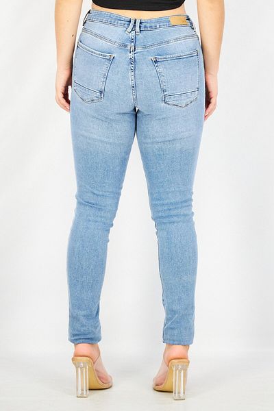 Esprit Women Skinny Fit Washed Denim Jeans, Blue Wash