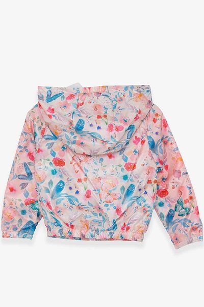 Breeze 1-6 Years Old Girl's Floral Print Raincoat - Powder