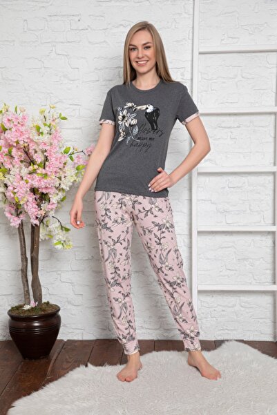 Sevil Giyim süprem kısa kollu pijama takımı