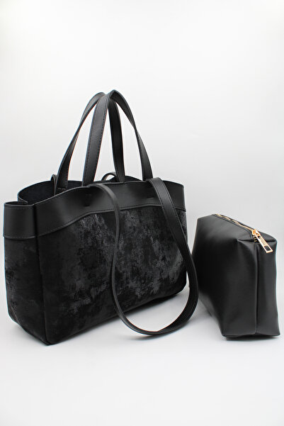 LASSO Geantă de mână și de umăr din piele de căprioară și piele artificială p...