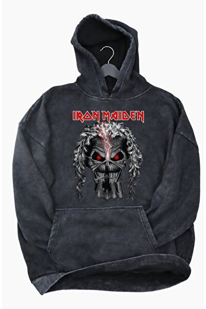 Fuddy Moda سويت شيرت Iron Maiden للجنسين كبير الحجم - مقنعين، قابل للغسل، هود...