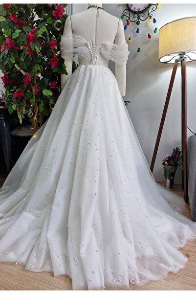 AYFER MODA Gelinlik  komple incili