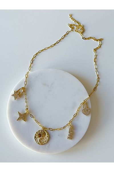 CHARMLUCKY Steel Charm Necklace