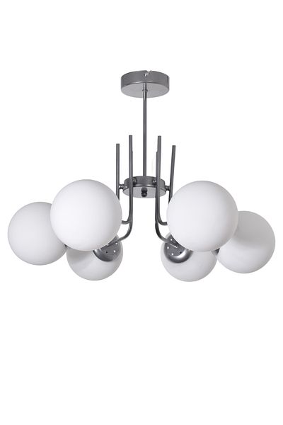 Modavize Vien Modern Design Living Room Dining Room Kitchen Gray Color White Glass Pendant Lamp 6-Piece Chandelier