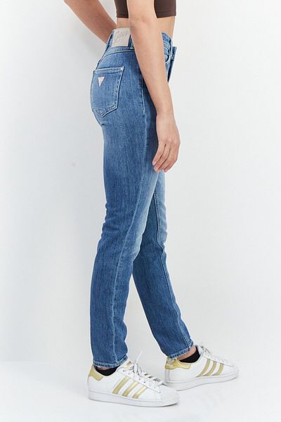 Guess Women Skinny Fit Wash Stretchable Denim, Blue