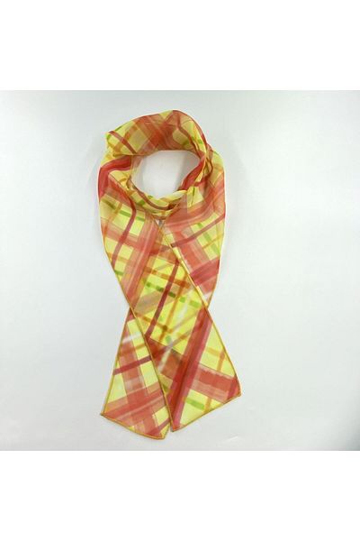 Tedz Collection PAREDORA Intersecting Lines Yellow Red Hippie Scarf
