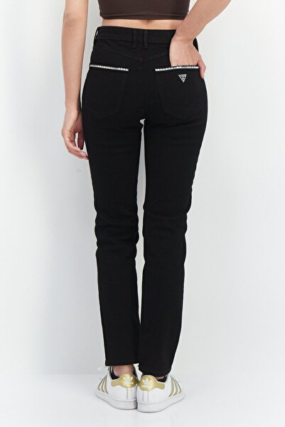 Guess Women Skinny Fit Solid Stretchable Jeans, Black