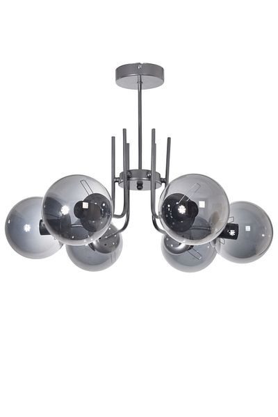 Modavize Vien Modern Design Living Room Dining Room Kitchen Gray Color Smoked Glass Pendant Lamp 6-Piece Chandelier