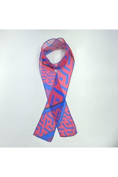 Tedz Collection PAREDORA Geometric Striped Red Blue Hippie Scarf