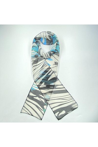 Tedz Collection PAREDORA Ink Patterned Blue Cream Hippie Scarf