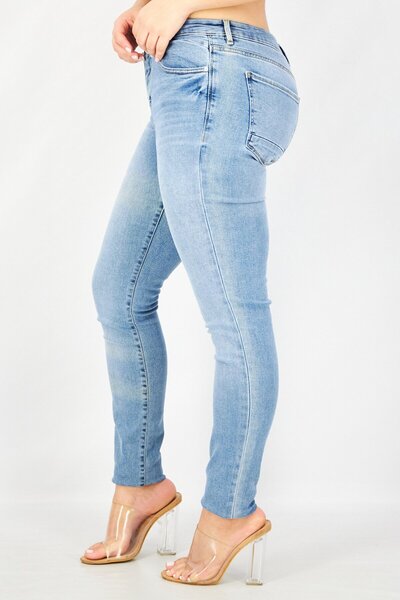 Esprit Women Skinny Fit Washed Denim Jeans, Blue Wash