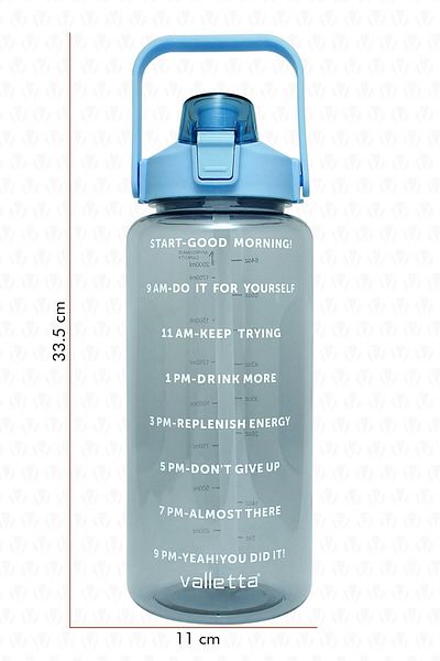 valletta Figo Bpa Free Motivational Water Bottle 2 Lt Blue Water Bottle, Water Bottle, Water Bottle