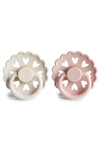 Frigg Fairytale Double Rubber Pacifier - Cream/Blush 6-18 Months