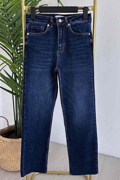 Ka Hijab Τζιν Boyfit Navy Blue Cut-Cut