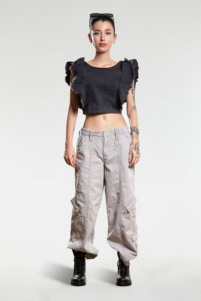 Kutaf Σκούρο γκρι αμάνικο μπουστάκι Jean Bustier