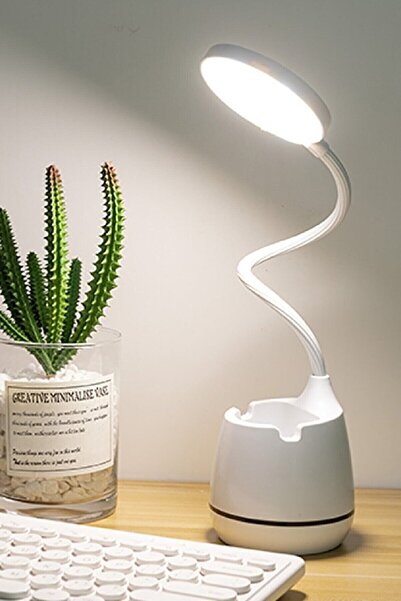 VOOKA 3 Renk Şarjlı 24 Led Çalışma Okuma Işığı Kademeli Masa Lambası Ayarlana...