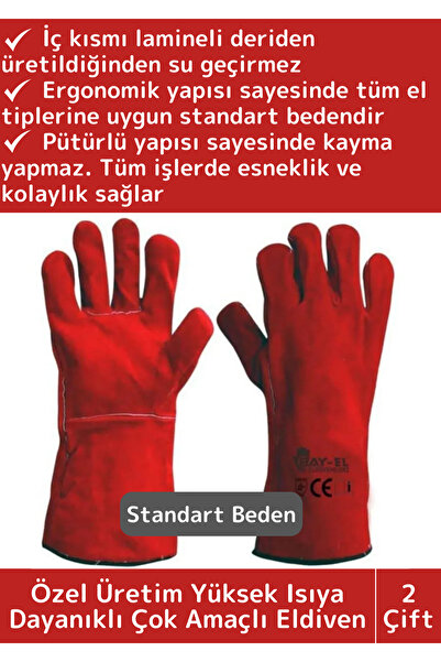 Wintoup Yanmaz Eldiven Kaynak Yangın Mangal Tamir Su Geçirmez Yüksek Isı Daya...